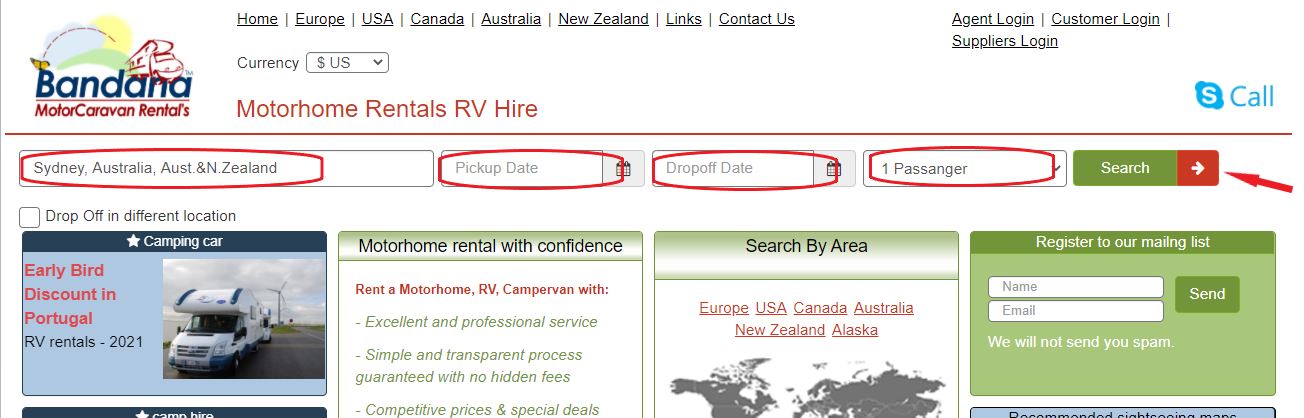 Motorhome rental in Australia - get price Motorhome rental in Australia - get price